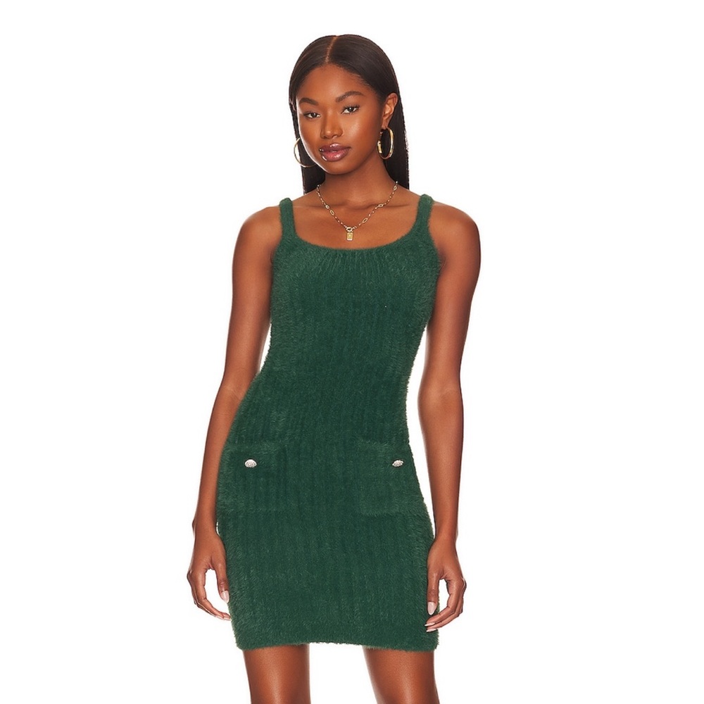 Revolve Mini Dress in Dark Green